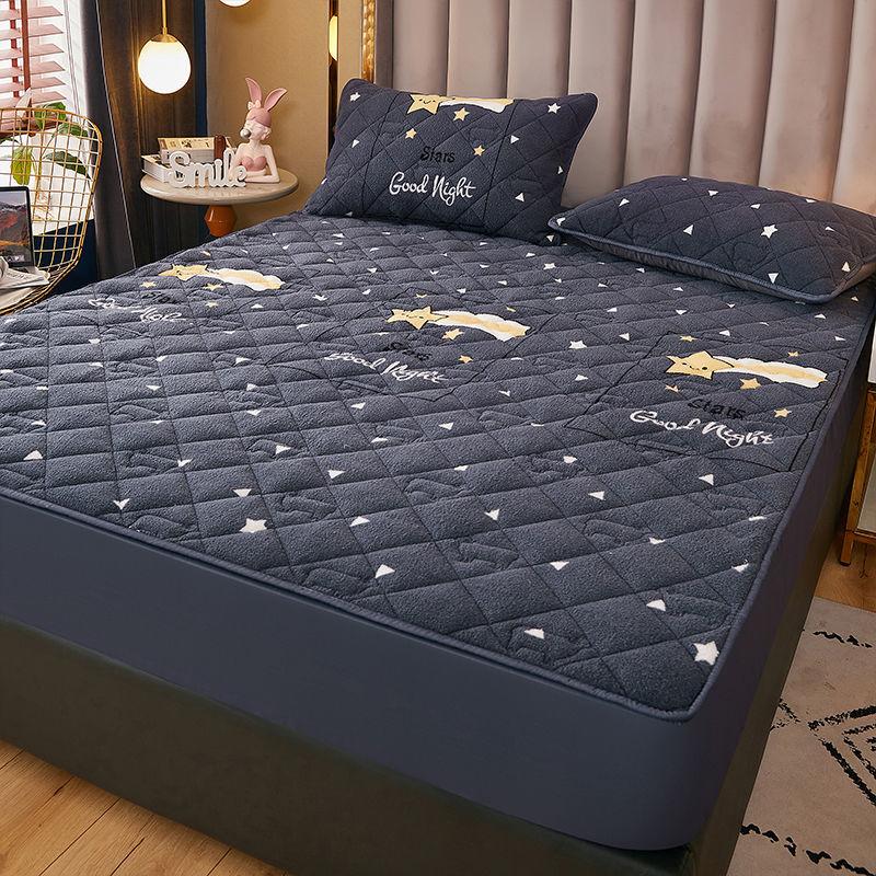 3 шт./компл. бархатное покрывало из ягненка, толстый стеганый коралловый бархатный чехол для матраса