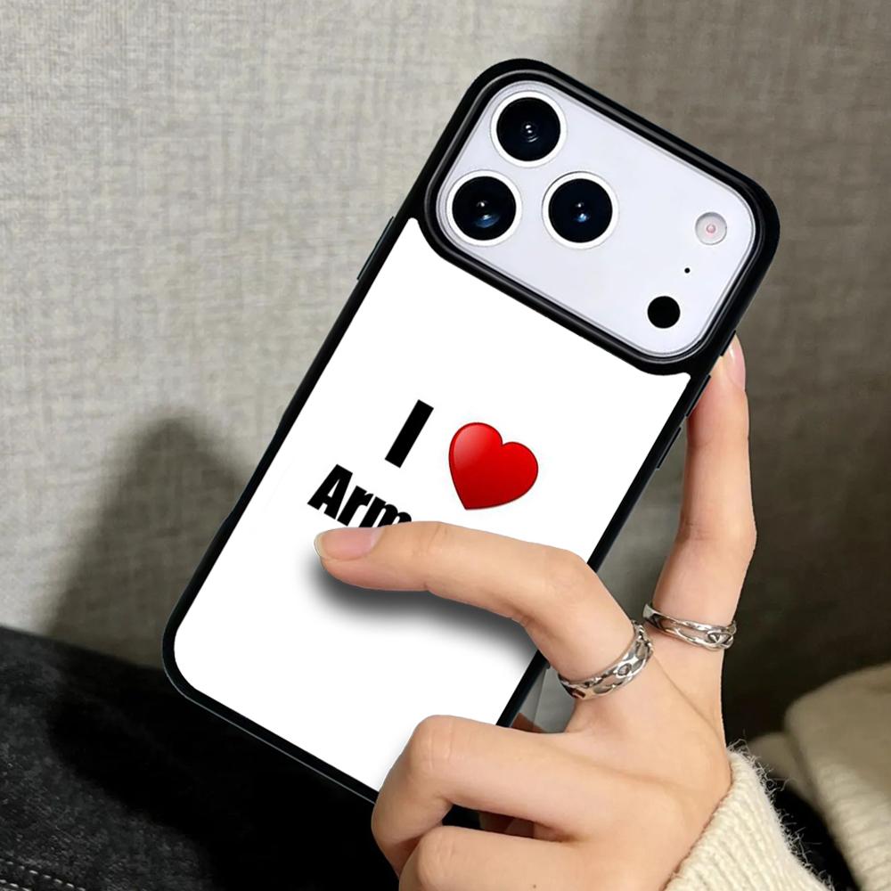 Capa Case for iPhone 17 Air 16 Pro Max 15 Plus 11 13 Mini 14 12 Back Phone Cover Armenia russia Flag coat of arms