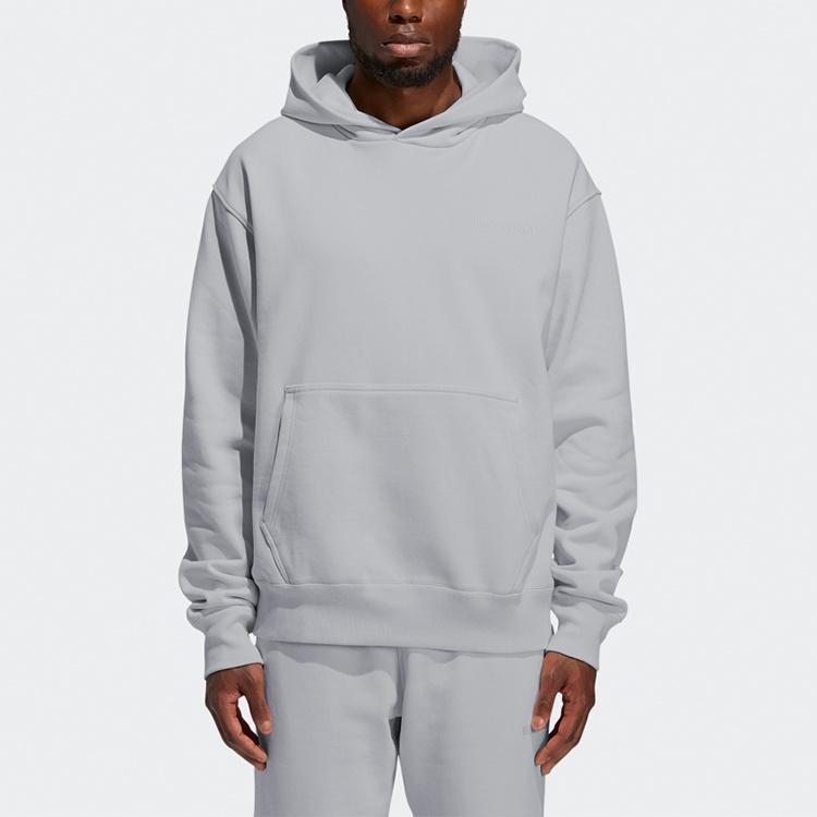 adidas originals x Pw Basics Hood Embroidered Monogrammed Hooded Sweater Unisex Grey GM1947