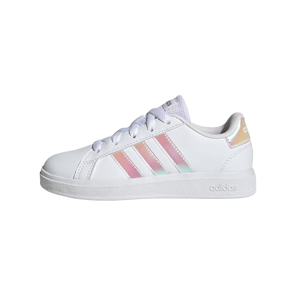 Adidas Kids Grand Court 2.0 Sneakers White Iridescent Footwear Size 17.5 cm