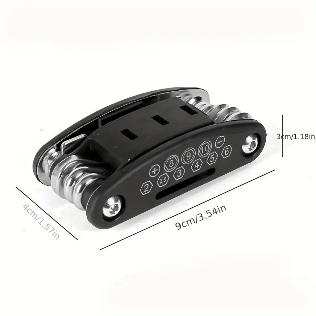 16-in-1 Motorcycle Folding Multi-Tool Kit Portable Repair Tool Hex Torx Screwdriver Wrench for Riding Maintenance ATV Dirt Bike