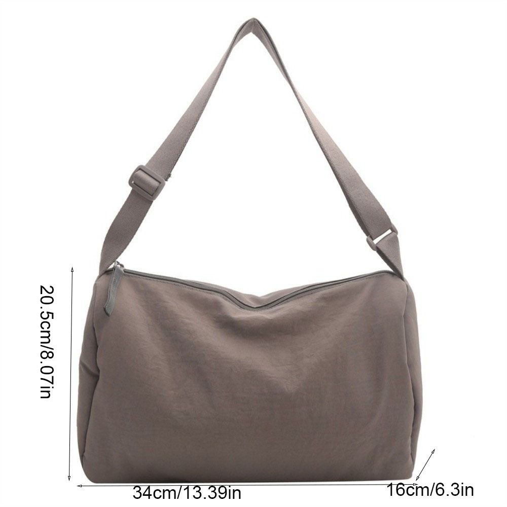 Large Capacity Simple Crossbody Bag Solid Color Canvas Pillow Bag Versatile Shoulder Bag Women