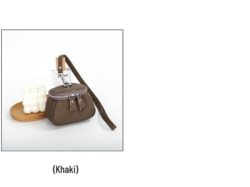 Компактный кошелек для монет из коровьей кожи высшего качества: Стильный чехол-ожерелье для помады, косметики или наушников