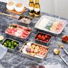Подносы для хранения продуктов из нержавеющей стали, прямоугольная тарелка для сосисок, лапши, фруктов с крышкой, органайзер для домашней кухни, контейнер для еды