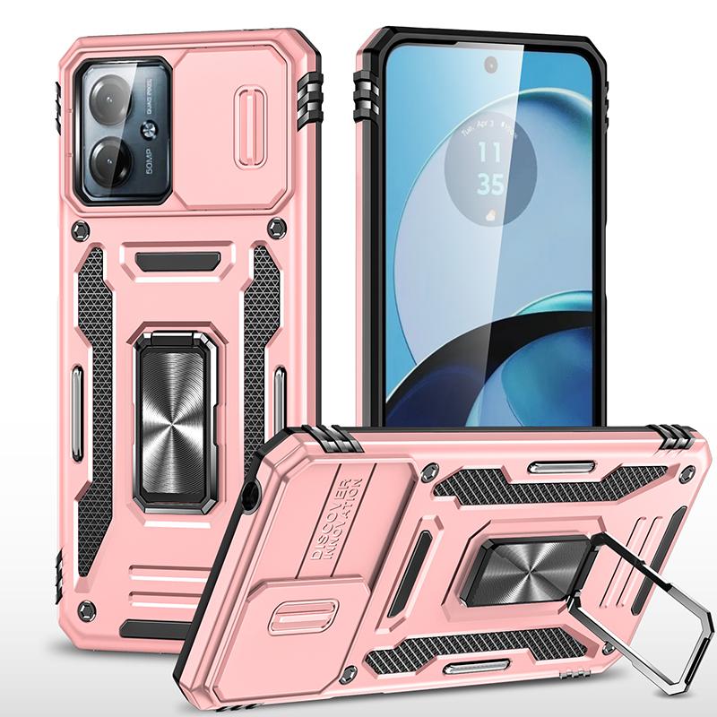 Серия Armor Чехол для Motorola Moto G54 5G PC+TPU Подставка Чехол для телефона со сдвижной защитой объектива