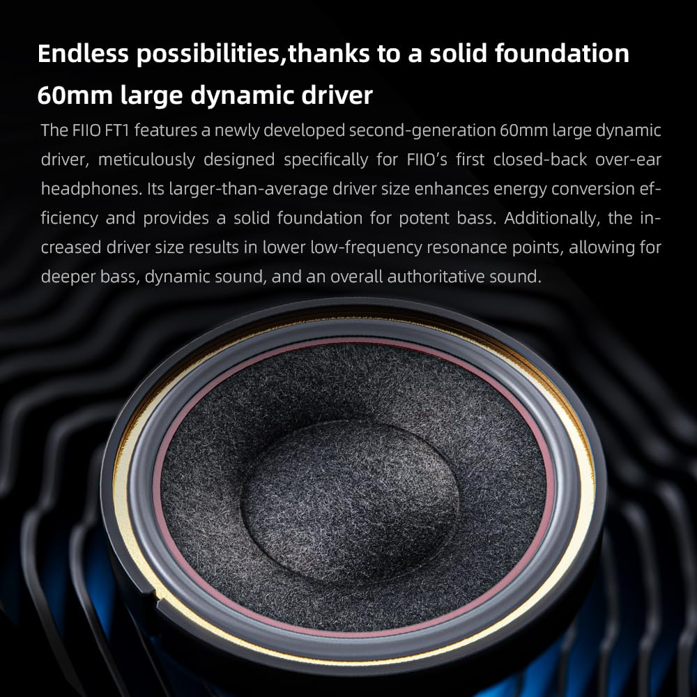 Проводные наушники FiiO FT1 с закрытой задней частью, диафрагмой из композитного материала Nano Wood Fiber, съемным кабелем и амбушюрами из американского черного ореха для и