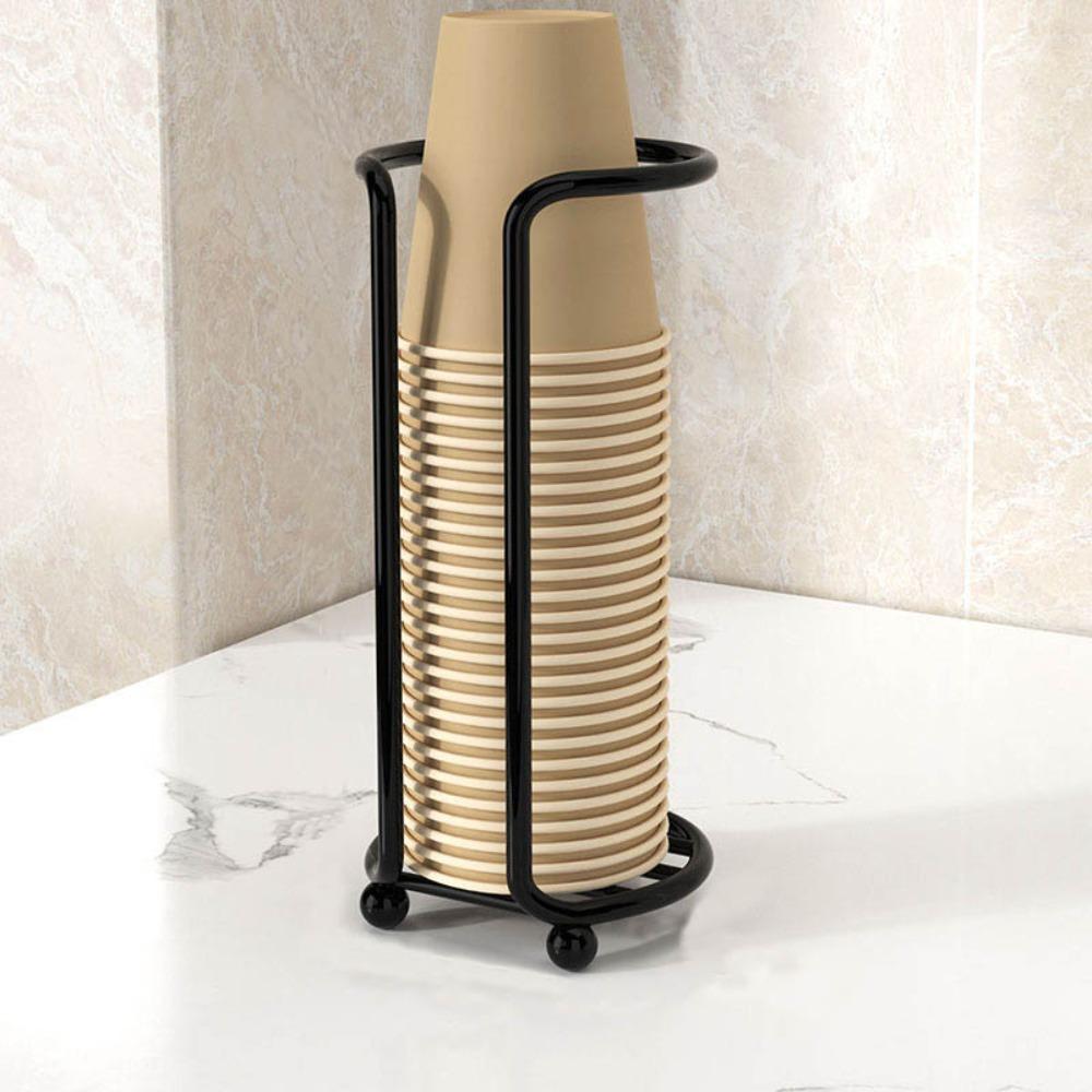 Large Capacity Cup Storage Shelf Metal Cup Storage Rack Organizier Kitchen Paper Cup Holder
