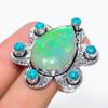 Green Triplet Opal, Turquoise Gemstone 925 Sterling Silver Gift Ring Size 7 H0b66