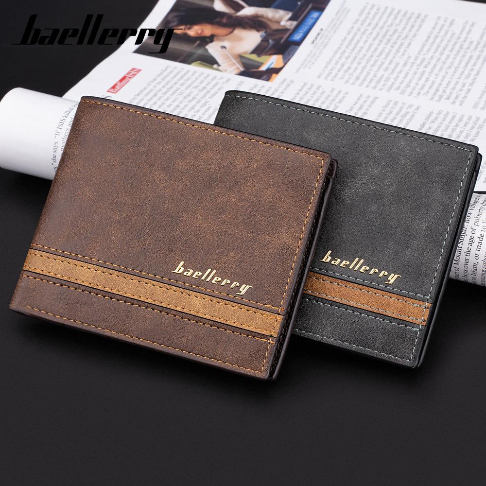 Baellerry мужской винтажный замшевый короткий кошелек модный кошелек для монет пэчворк футляр для банкнот цветные блоки горизонтальный держатель для карт