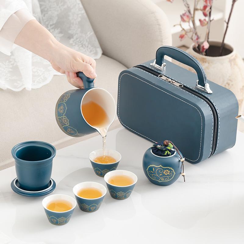 Портативный дорожный чайный набор Керамическая чашка Куайкэ Набор для чая Кунг-фу Бизнес-сувенир