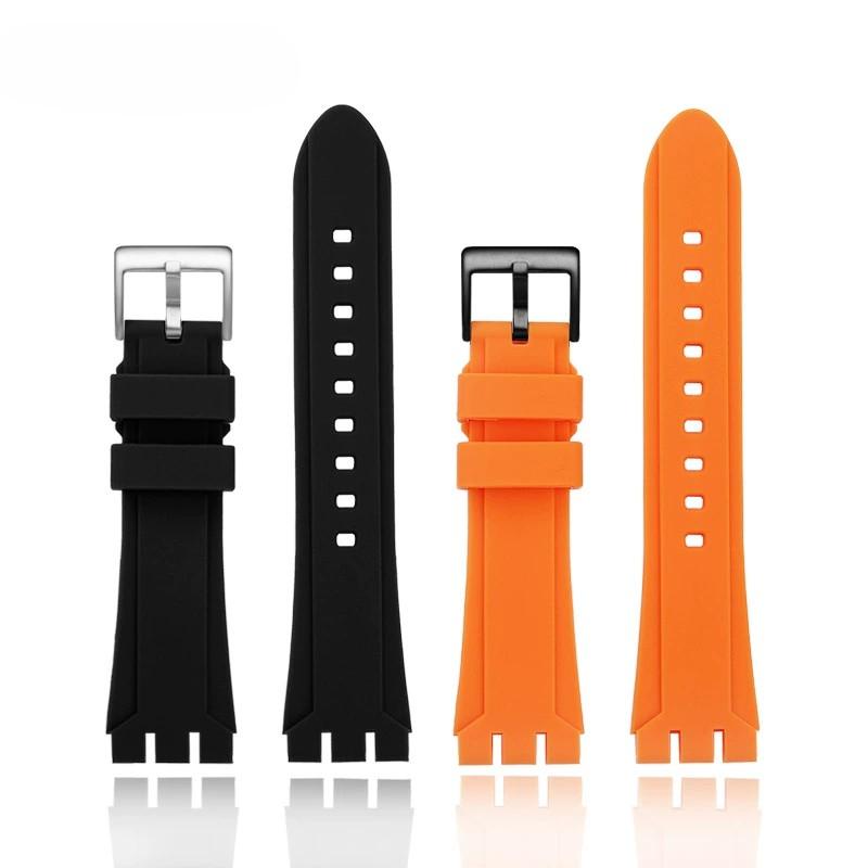 Для Swatch YVS420 YVS454 YVS423 419 413 406 400 420 Резиновый ремешок для часов Мужские женские Силиконовый ремешок для часов 19 мм 21 мм Спортивный браслет