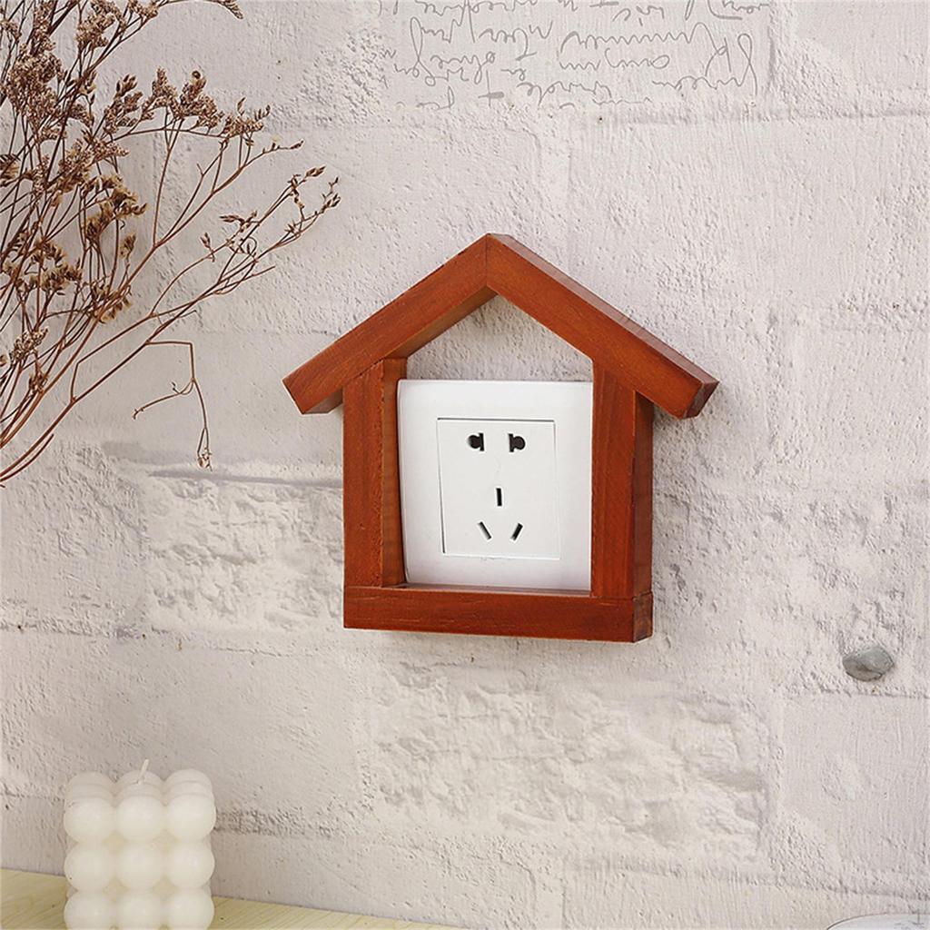 Wooden Outlet Cover Plate Frame Protector Wall Decor for Living Room