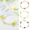 Girl Sweet Gift Bangles Elastic Rope Bracelets Glass Crystal Stone Fruit Crystal Beaded Bracelet