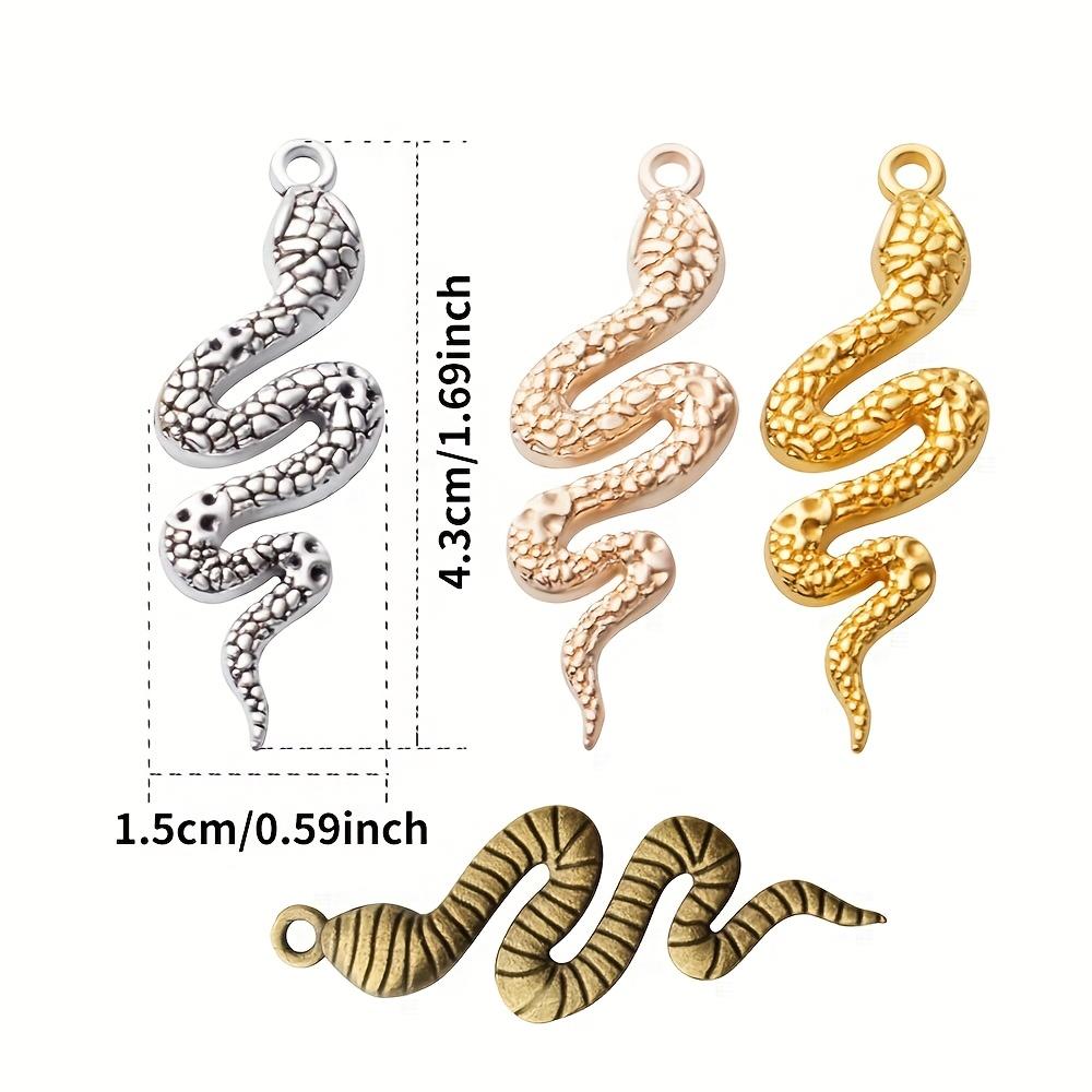 10/20/30 шт. сплава материал змея год кобра кулон змея талисман браслет ожерелье животное талисман DIY ювелирные изделия ремесла принадлежности
