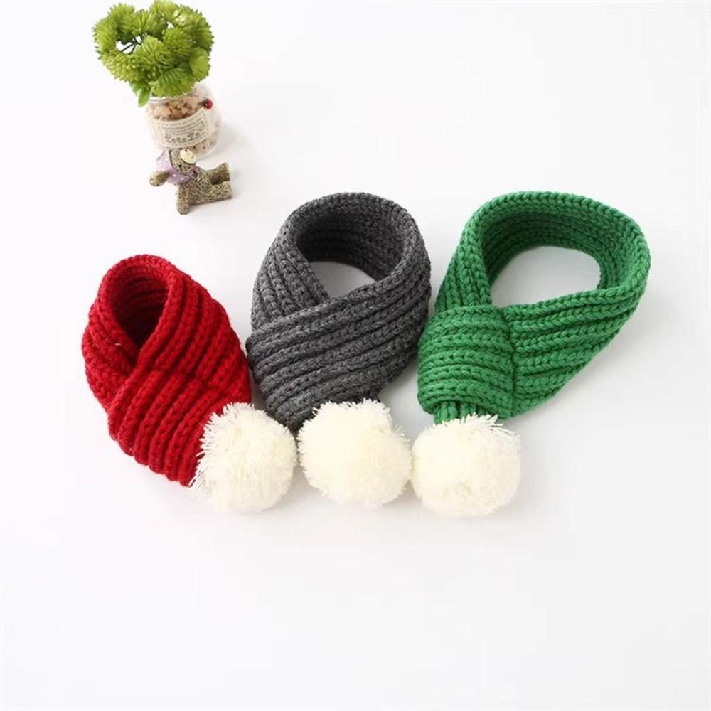 Cute Puppy Kitten Christmas Scarf S/M/L Winter Dog Scarf Pet Warm Knitted Scarf  Keep Warmth