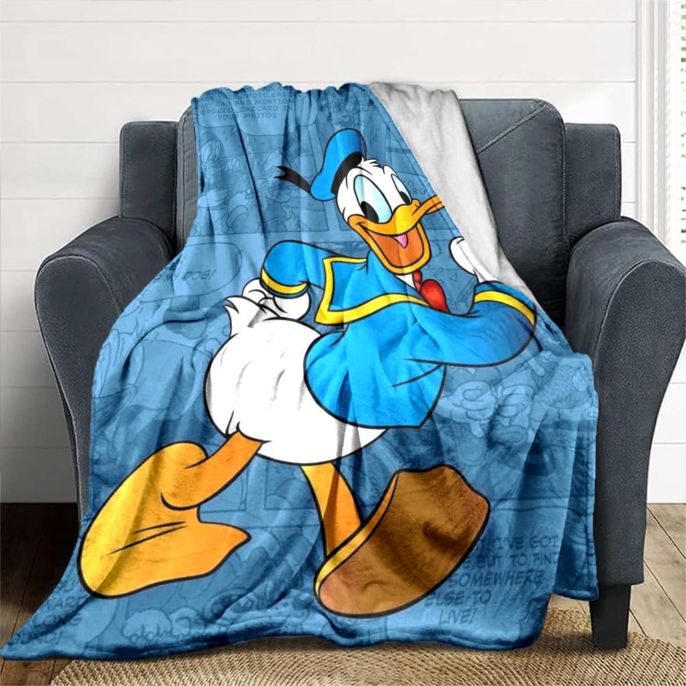 Donald Duck Comic Strip Flannel Blanket Super Soft Warm Cozy Blanket For Sofa Bed Office Travel Allseason Home Decor Gift