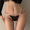 Женские Сексуальные Соблазнительные Невидимые Кружевные Стринги с Двойной Тонкой Бретелькой, Бантом, Оборками, Низкой Талией, Нижнее Белье