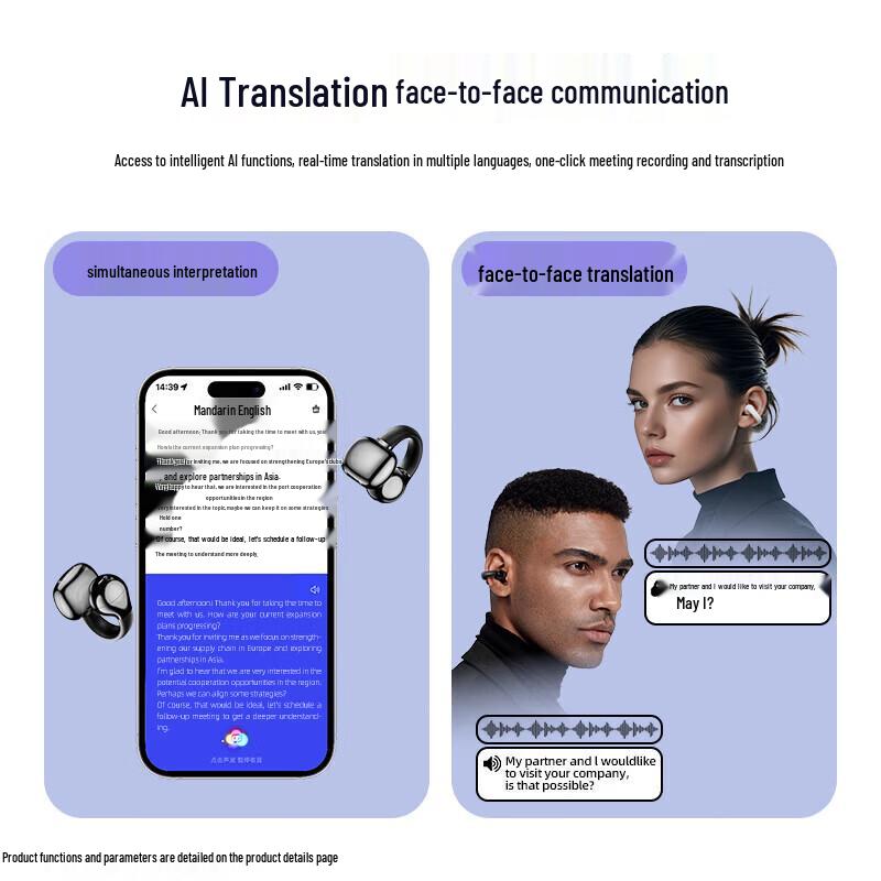 Newmine S7 AI Умные спортивные Bluetooth-наушники с открытым ухом