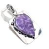 Lepidolite Gemstone 925 Steling Silver Jewelry Pendant 2.25" H2w71