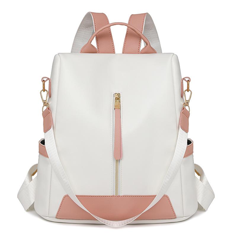 Рюкзак Color Block Anti-Theft, женская дорожная сумка из мягкой кожи, большой емкости
