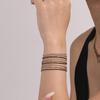 Браслет Mili Super Sparkle с бриллиантами и тонким ободком - Ювелирное изделие из нержавеющей стали с цирконием 18 каратного золота, Модное и подходящее для ношения в несколько рядов.