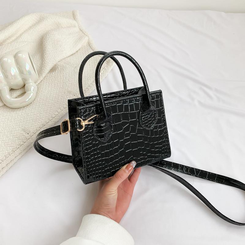 Elegant Street Style Small Square Handbag With Zipper Closure For Everyday Use