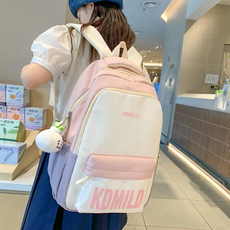 Школьная сумка большой вместимости, женский младшеклассник, старшеклассник, цветной контрастный рюкзак, дорожный рюкзак