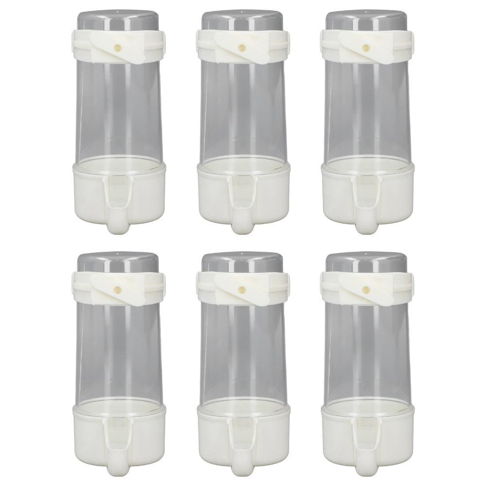 6pcs Spill Proof Bird Water Feeder Buckle-Style Bird Water Dispenser PET Bird Watering