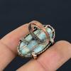 Медная проволока драгоценной камня Ларимар обернула кольцо ювелирных изделий ручной работы для подарка
