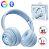 Девочки RGB свет милый кот беспроводная Bluetooth гарнитура космическая капсула наушники с микрофоном дети девочки подарки