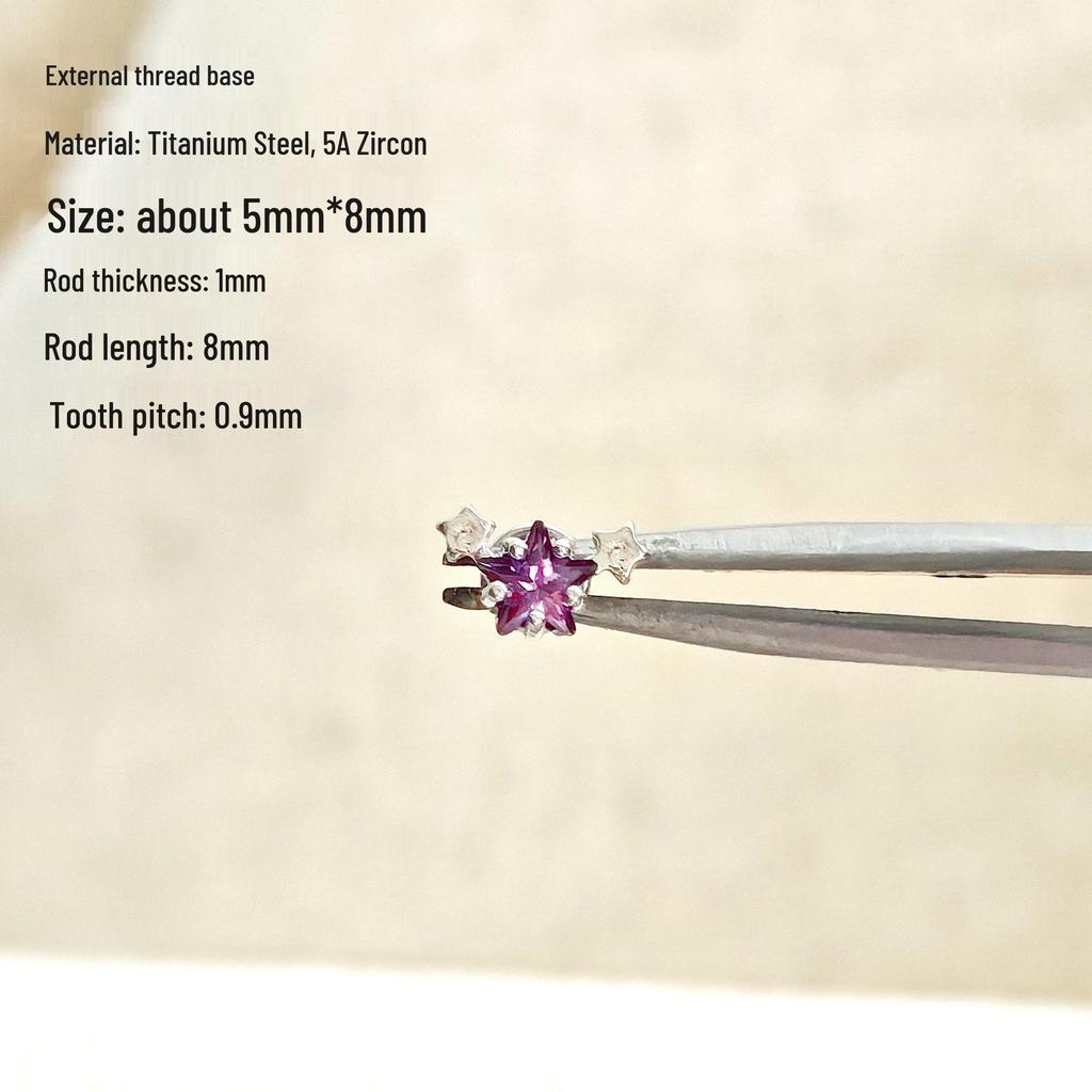 Sparkling Zirconium Titanium Heart & Cross Cartilage Ear Studs - Light Luxury Niche Jewelry