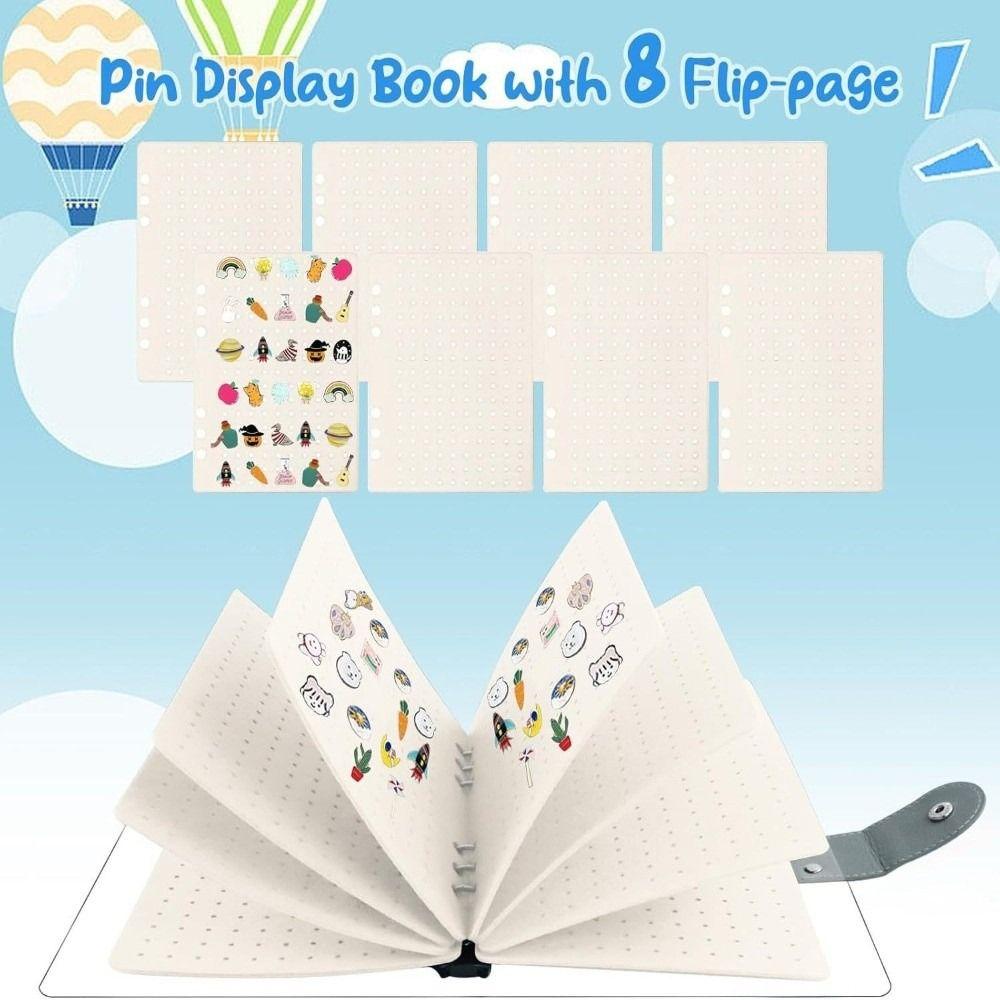Dust-proof Brooch Display Board 8 Pages Badges Collection Book Medal Organization