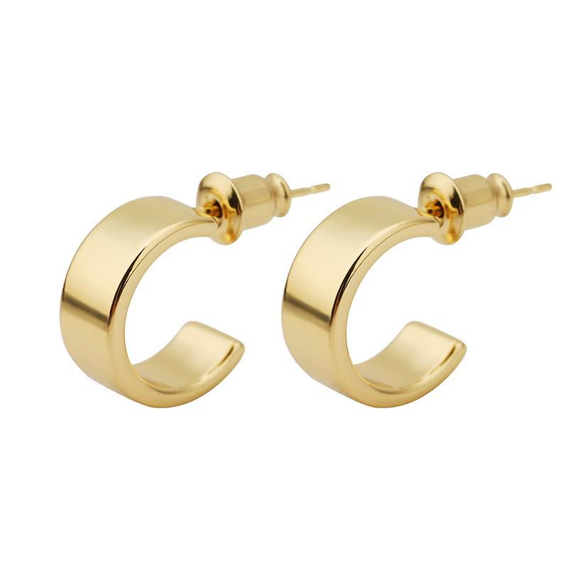 Trendy Water Drop C-Shaped Lightweight Stud Earrings with Versatile Bean Ear Cuffs