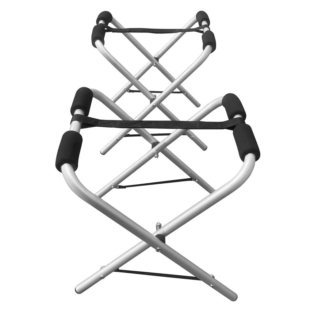 Portable Aluminum Kayak Rack Lightweight Canoe Storage Stand Paddleboard Holder with Nylon Connectors and Polyester
