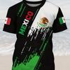 Eagle Print Men's T-Shirt - Comfy, Trendy & Durable All Season Casual Tee Fashion Design Mexico Flag Oversized Men's Clothing
