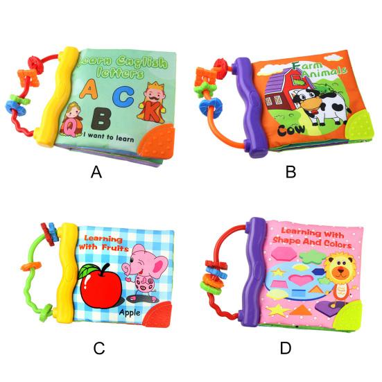 Безопасный Богатый Контент Раннее Обучение Моющийся Мультфильм Ткань Погремушка Книга Игрушка Подарок На День Рождения Ткань