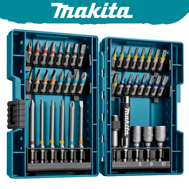 Набор бит для электрической отвертки Makita B-55697, 43 шт., цветная кодировка, шестигранная головка крестообразного типа, насадки для электроинструмента