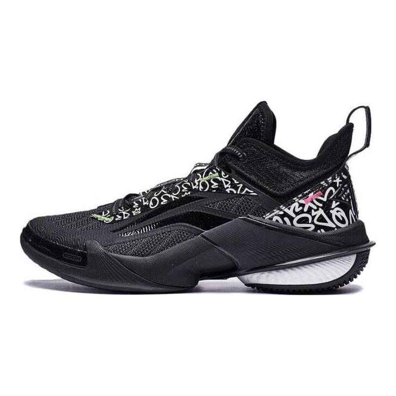Li Ning Power 10 Средние Высокие Баскетбольные Кроссовки Мужские Черные ABAT089-7