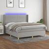VidaXL Slatted Bed Base with Mattress and LED, Upholstered Bed, Double Bed, Adult Bed for Interior Bedroom, 3139053
