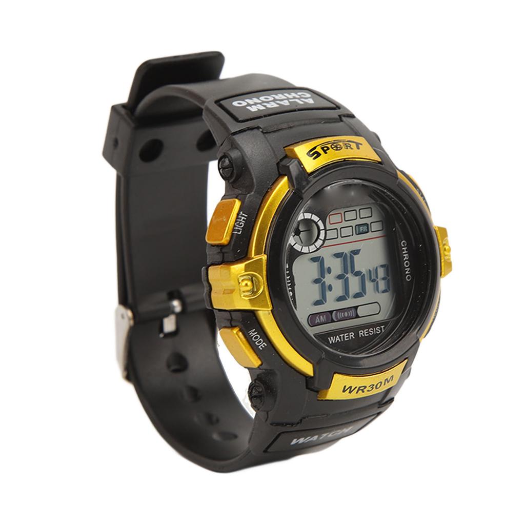 Спортивные часы цифровые ЖК-электронные часы светящиеся мужские часы для активного отдыха оранжевые