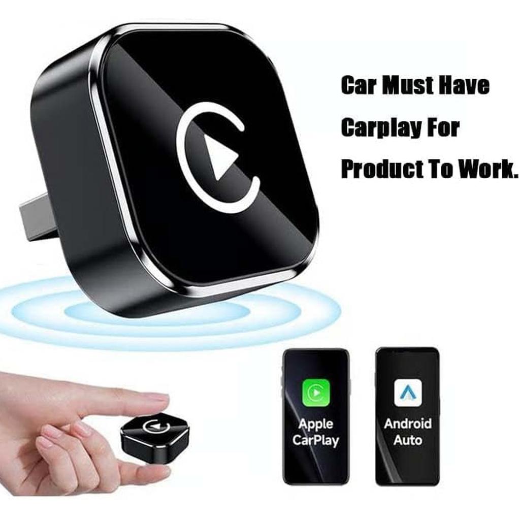 Беспроводной адаптер для автомобиля, адаптер 2-в-1 Plug and Play с Wi-Fi 2,4/5 ГГц и Bluetooth 5.0, широко совместимый с более чем 800 моделями автомобилей