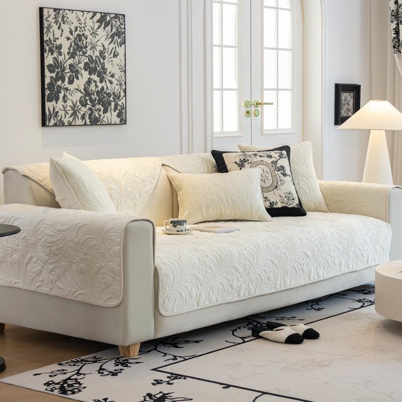 Cream Wind Sofa Cushion, Universal In All Seasons, Non-Slip Seat Cushion, French Retro Plush Sofa Cover, Cover Towel, Winter Cloth