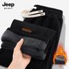 JEEP SPIRIT Men's Fleece-Lined Warm Casual Straight-Leg Pants