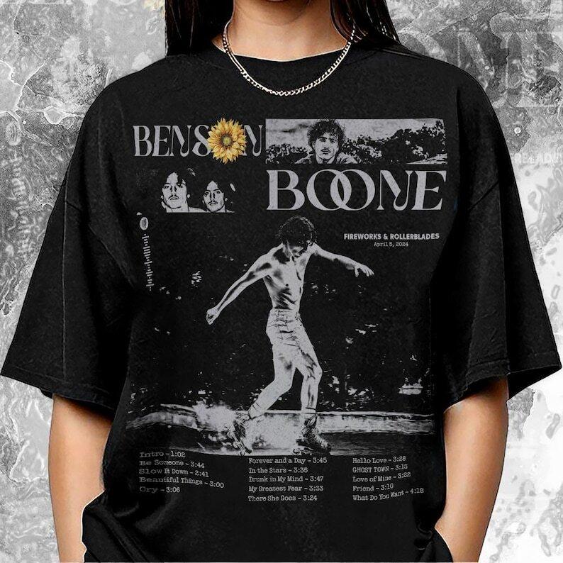 Vintage Benson Boone Shirt Album Tour Benson Boone Bootleg 90S Graphic Tee Unisex T-Shirt
