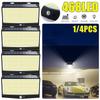 4PCS 468 LED Solar Motion Sensor Wall Lights Waterproof 3 Modes Security Solar Powered Lamp Outdoor Lighting for Garden Yard Path Garage