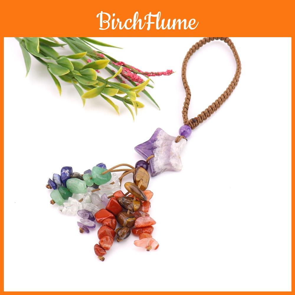 Agate Star Pendant Keychain Handmade Crystal Car Charm For Gift And Decoration