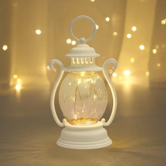 Retro Style LED Hanging Lantern with Hook Soft Lighting Battery-Powered Desktop LED Night Light Party Decoration