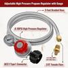 5 футов 0-30 фунтов на квадратный дюйм высокого давления регулируемый пропановый регулятор с манометром шланг из нержавеющей стали в оплетке