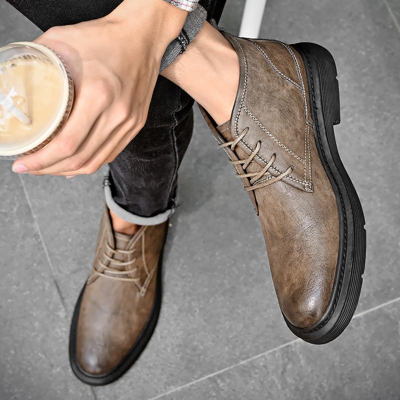 Мужская деловая кожаная обувь Деловая повседневная обувь Эластичная и дышащая модная обувь Doug Уличная модная мужская обувь на плоской подошве