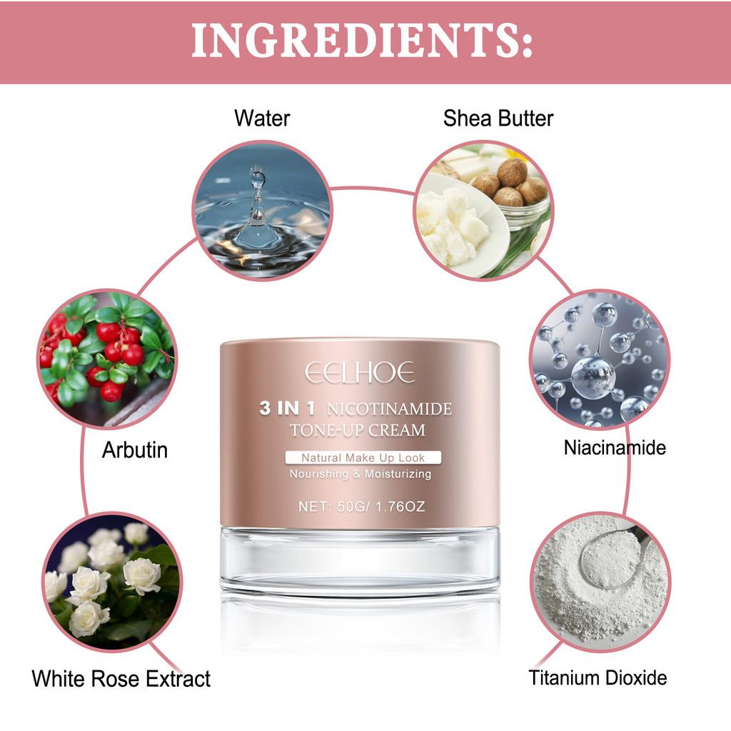 Eelhoe 3in1 Brightening Cream Moisturizing Nourishing Non Greasy Color Correcting Cream